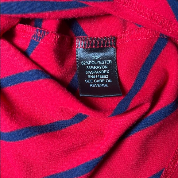 Torrid Wrap Dress Short Sleeve Red Black Striped Size 4X - Picture 3 of 4